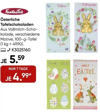 Galeria Fantastick Österliche Tafelschokoladen 100-g-Tafel Angebot