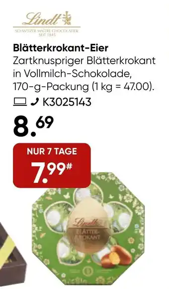 Galeria Lindt Blätterkrokant-Eier 170-g-Packung Angebot