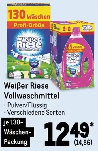 METRO Weißer Riese Vollwaschmittel 130 Wäschen Packung Angebot