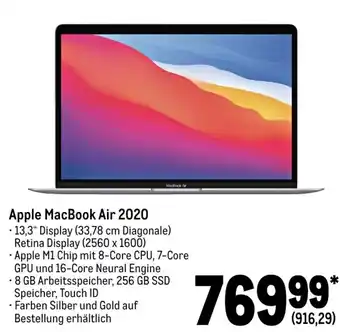 METRO Apple MacBook Air 2020 Angebot