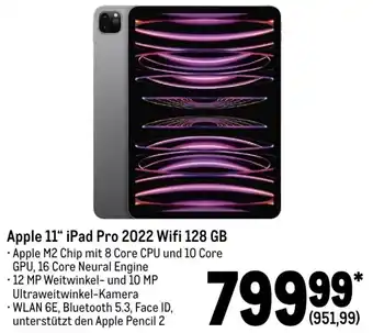 METRO Apple 11" iPad Pro 2022 Wifi 128 GB Angebot