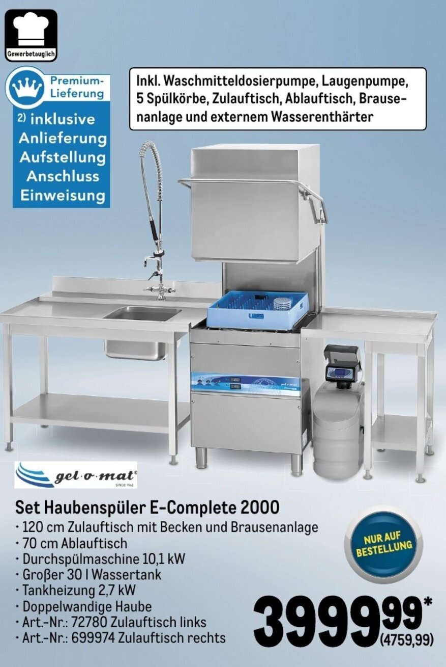 Gelomat Set Haubenspüler 2000 Angebot bei METRO