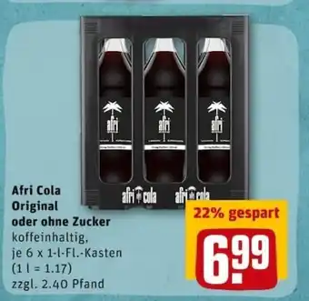 REWE City Afri Cola Original oder ohne Zucker 6x1L Angebot