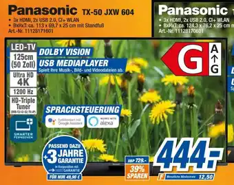 expert Techno Land Panasonic 4K OLED TV 50" | TX-50JXW604 Angebot