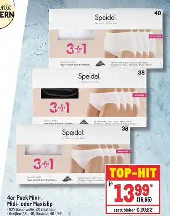 METRO Speidel 4er Pack Mini-, Midi- oder Maxislip Angebot