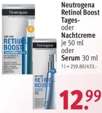 Rossmann Neutrogena Retinol Boost Tages oder Nachtcreme 50 ml oder Serum 30 ml Angebot