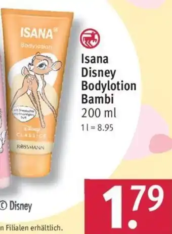 Rossmann Isana Disney Bodylotion Bambi 200 ml Angebot