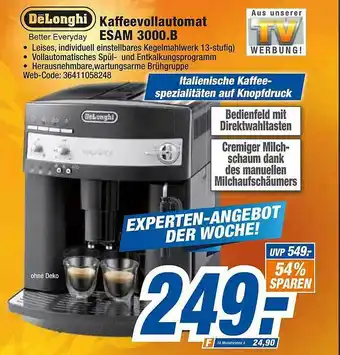 expert Octomedia Delonghi Kaffeevollautomat Esam 3000.b Angebot