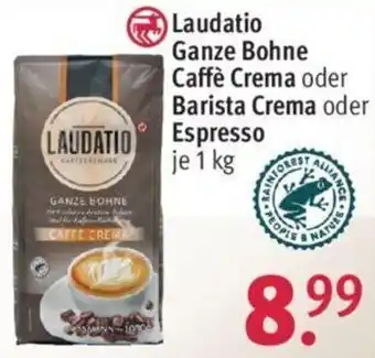 Rossmann Laudatio Ganze Bohne Caffè Crema oder Barista Crema oder Espresso 1 kg Angebot