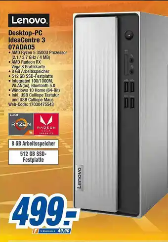 expert Octomedia Lenovo Desktop-pc Ideacentre 3 07ada05 Angebot