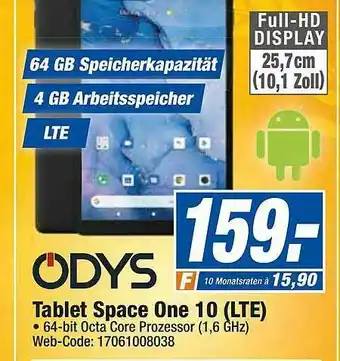 expert Octomedia Odys Tablet Space One 10 Lte Angebot