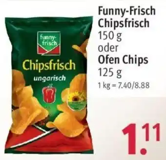 Rossmann Funny Frisch Chipsfrisch 150 g oder Ofen Chips 125 g Angebot