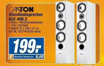 expert Techno Land Canton Standlautsprecher Gle 490.2 Angebot