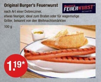 V Markt Original Burger's Feuerwurst Angebot