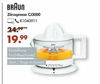 Galeria Braun Zitruspresse Cj3000 Angebot