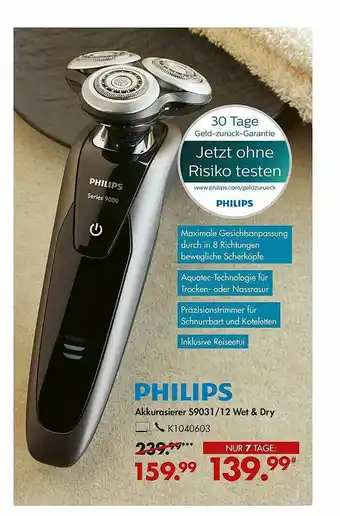 Galeria Philips Akkurasierer S9031.12 Wet & Dry Angebot