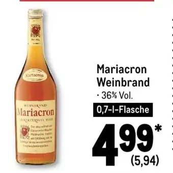 METRO Mariacron Weinbrand 0,7-l-Flasche Angebot