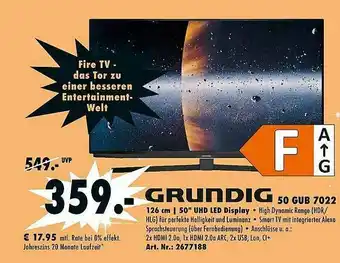 Saturn Grundig 50 Gub 7022 Uhd Led Display Angebot