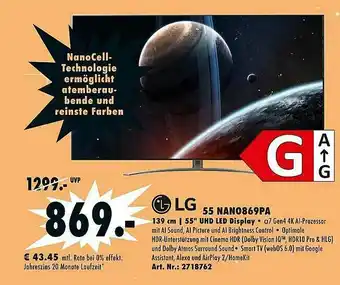 Saturn Lg 55 Nano869pa Uhd Led Display Angebot