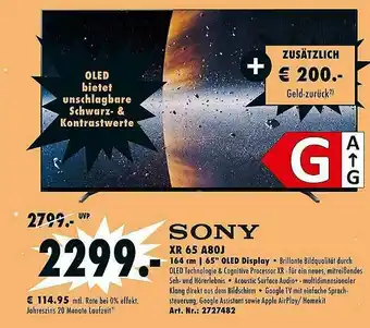 Saturn Sony Xr 65 A80j Oled Display Angebot