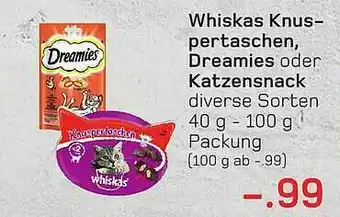 akzenta Whiskas Knuspertaschen Dreamies Oder Katzensnack Angebot