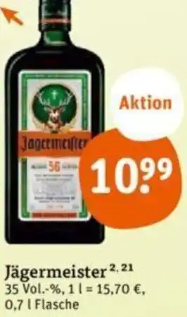 tegut Jägermeister 0,7 L Flasche Angebot