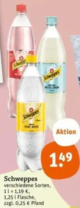 tegut Schweppes 1,25 L Flasche Angebot