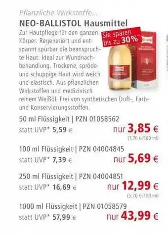 Apotal Neo Ballistol Hausmittel Angebot