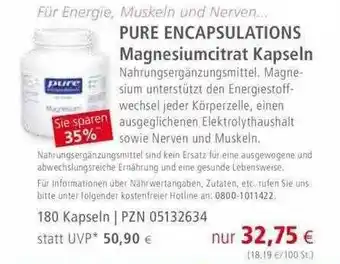 Apotal Pure Encapsulation Magnesiumcitrat Kapseln Angebot