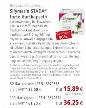 Apotal Silymarin Stada Forte Hartkapseln Angebot