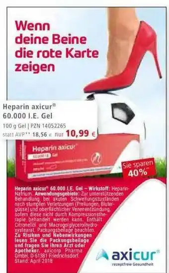 Apotal Axicur Heparin Axicur 60.000I.E Gel Angebot