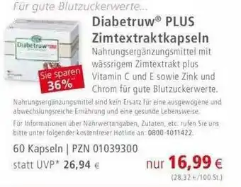 Apotal Diabetruw Plus Zimtextrakapseln Angebot