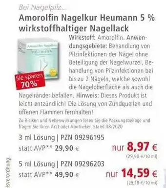 Apotal Amorolfin Nagelkur Heumann 5% Wirkstoffhaltiger Nagellack Angebot