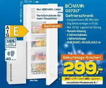 Euronics XXL Bomann Gs7319 Gefrierschrank Angebot