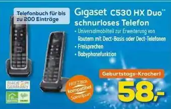 Euronics XXL Gigaset C530 Hx Duo Schnurloses Telefon Angebot