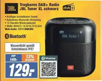 Expert Jbl Tragbares Dab+ Radio Jbl Tuner XL Schwarz Angebot