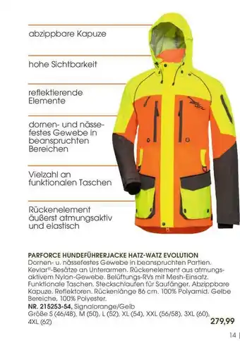 Frankonia Parforce Hundeführerjacke Hatz-watz Evolution Angebot