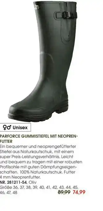 Frankonia Parforce Gummistiefel Mit Neopren Futter Angebot