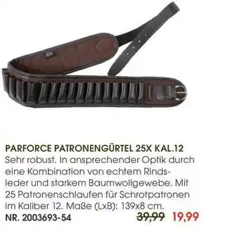 Frankonia Parforce Patronengürtel 25x Kal. 12 Angebot