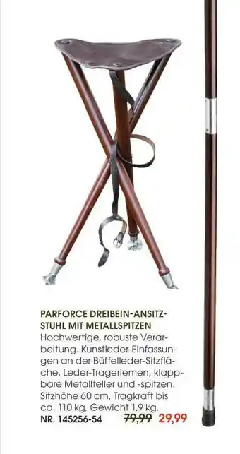 Frankonia Parforce Dreiben Ansitz Stuhl Mit Metallspitzen Angebot