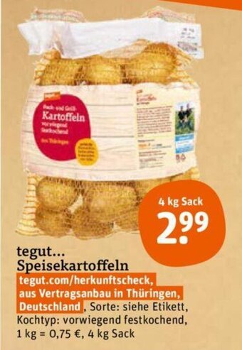 tegut tegut...Speisekartoffeln 4 kg Sack Angebot