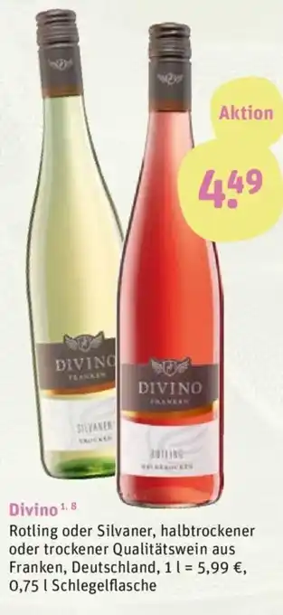 tegut Divino Rotling oder Silvaner 0,75 l Schlegelflasche Angebot