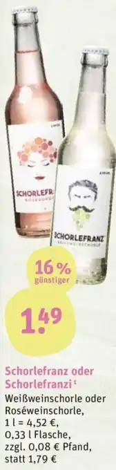 tegut Schorlefranz oder Schorlefranzi 0,33 l Flasche Angebot