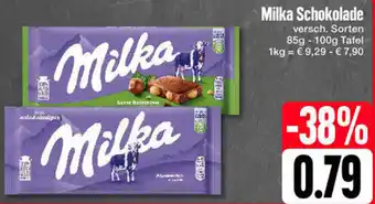 Edeka Milka Schokolade 85-100 g Tafel Angebot