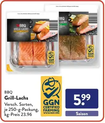 Aldi Süd BBQ Grill Lachs 250 g Packung Angebot