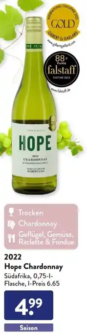 Aldi Süd 2022 Hope Chardonnay 0,75 L Flasche Angebot