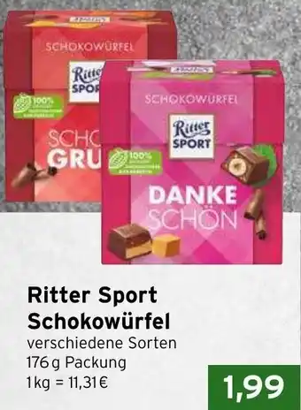 CAP Markt Ritter Sport Schokowürfel 176 g Packung Angebot