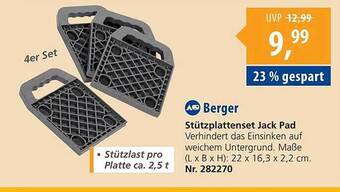 Fritz Berger Berger stützplattenset jack pad Angebot