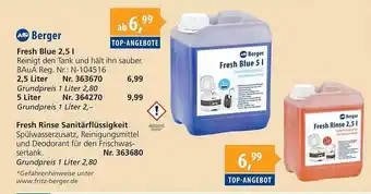 Fritz Berger Berger fresh blue 2,5 l Angebot