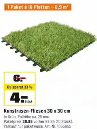 OBI Kunstrasen Fliesen 30 x 30 cm Angebot